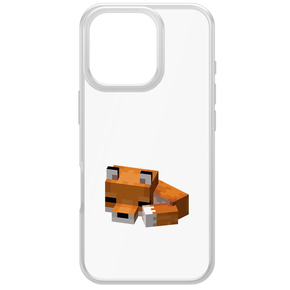 

Чехол-накладка Krutoff Clear Case Minecraft-Спящий Лисенок для iPhone 16 Pro, Прозрачный