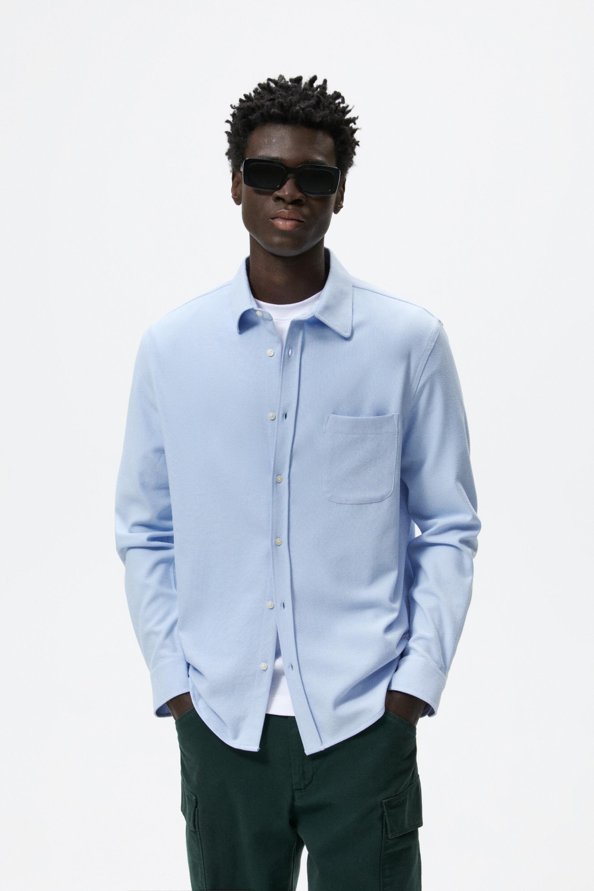 

Рубашка мужская ZARA 07545300 голубая L (доставка из-за рубежа), 07545300
