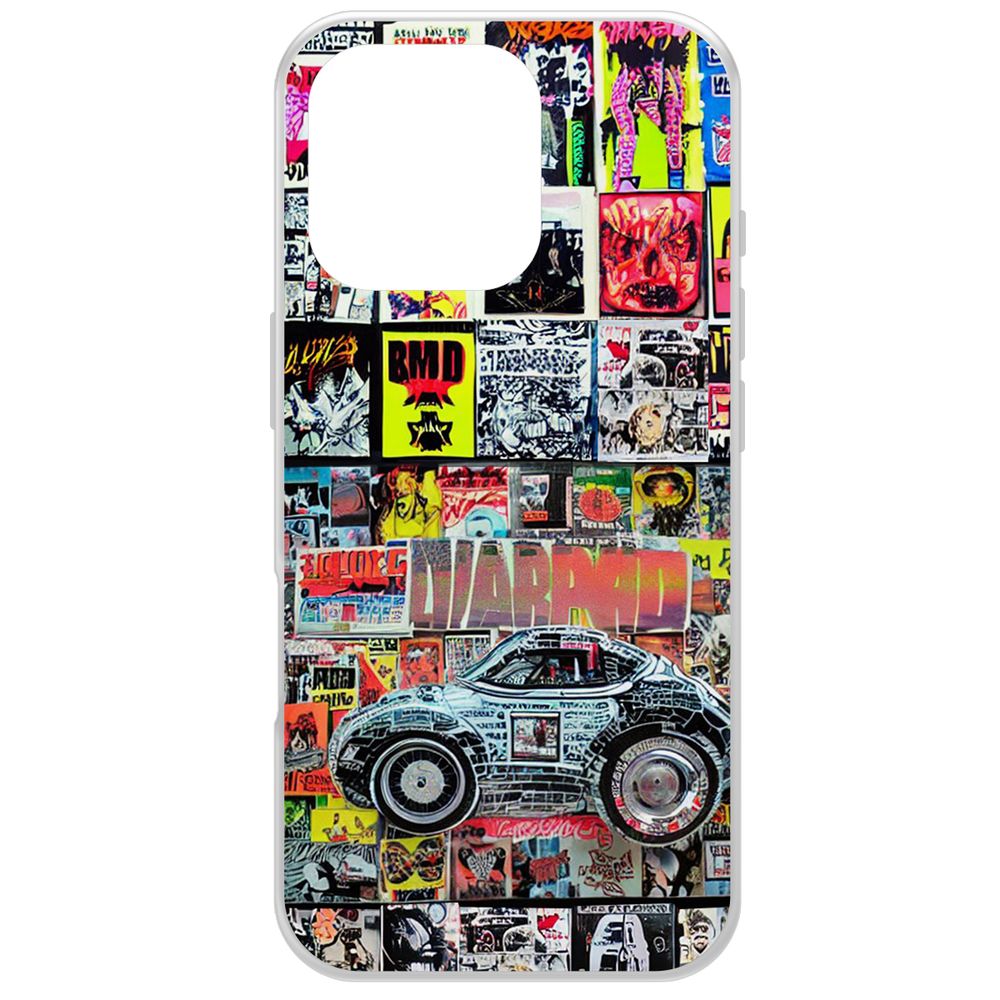 

Чехол-накладка Krutoff Clear Case Автопамфлет для iPhone 16 Pro, Прозрачный