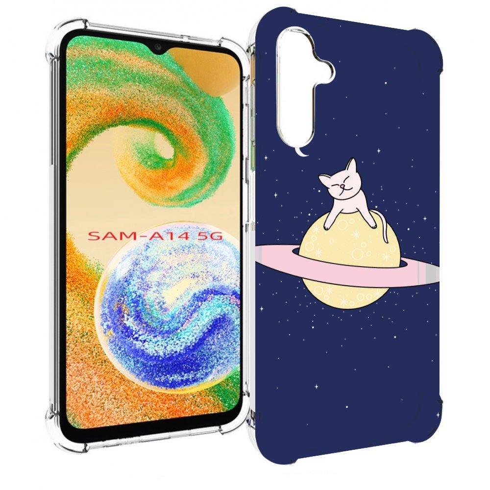 

Чехол MyPads котик на планете для Samsung Galaxy A14 5G, Прозрачный, Tocco