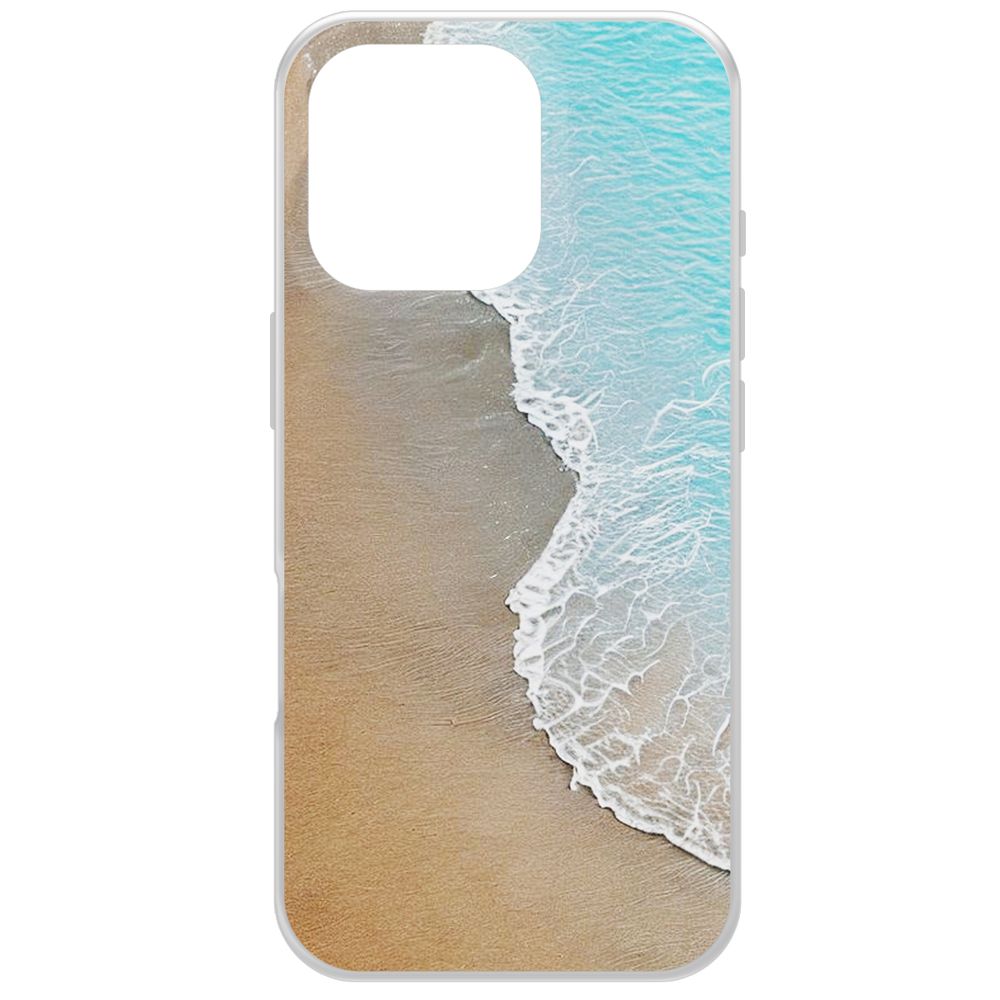 

Чехол-накладка Krutoff Clear Case Прибой для iPhone 16 Pro, Прозрачный