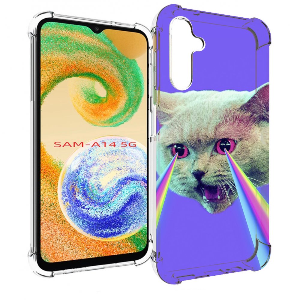 

Чехол MyPads кот с радугой в глазах для Samsung Galaxy A14 5G, Прозрачный, Tocco