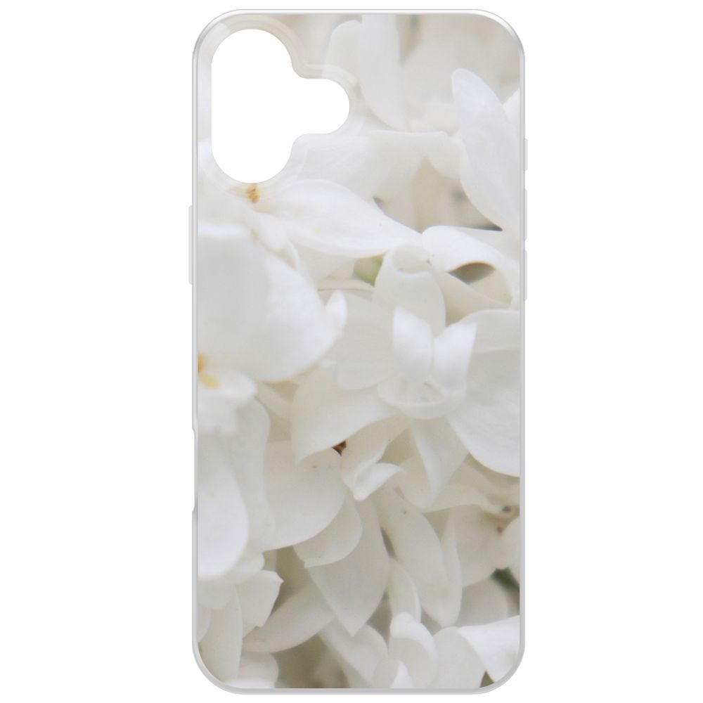 

Чехол-накладка Krutoff Clear Case Белые лилии для iPhone 16 Plus, Прозрачный
