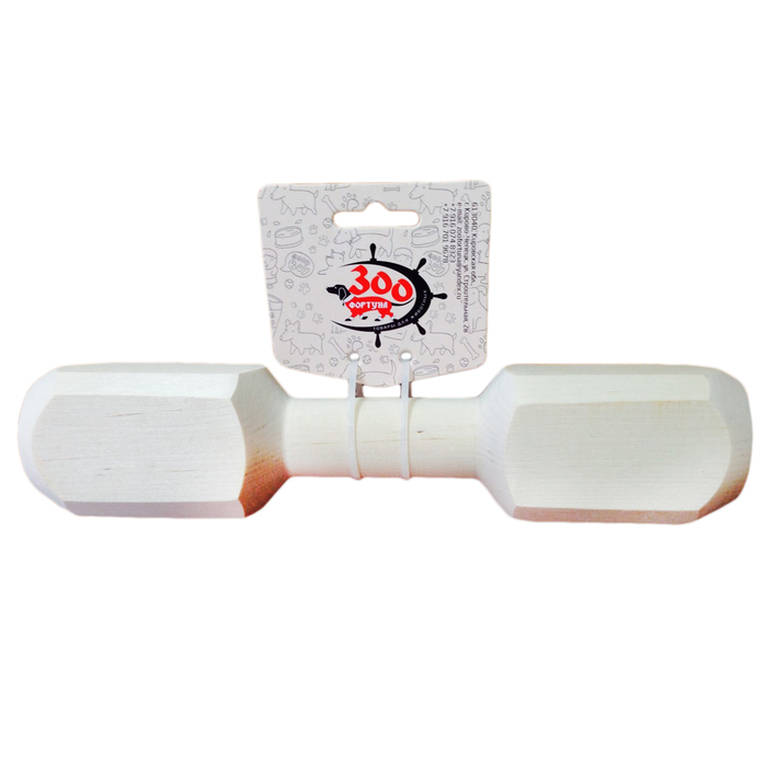

Игрушка для собак Зоофортуна деревянная гантель-апорт №3 25x5x5 см 380 г белый