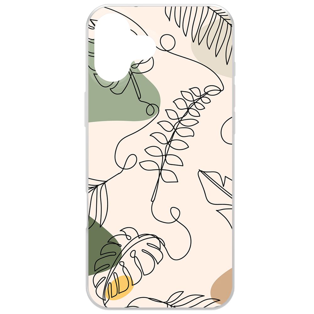 

Чехол-накладка Krutoff Clear Case Линия весны для iPhone 16 Plus, Прозрачный