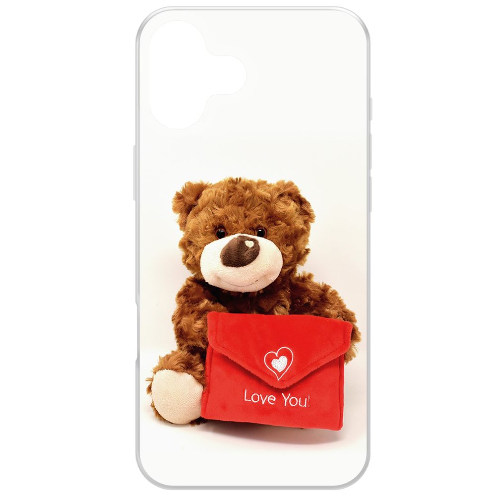

Чехол-накладка Krutoff Clear Case Медвежонок тебя любит для iPhone 16 Plus, Прозрачный