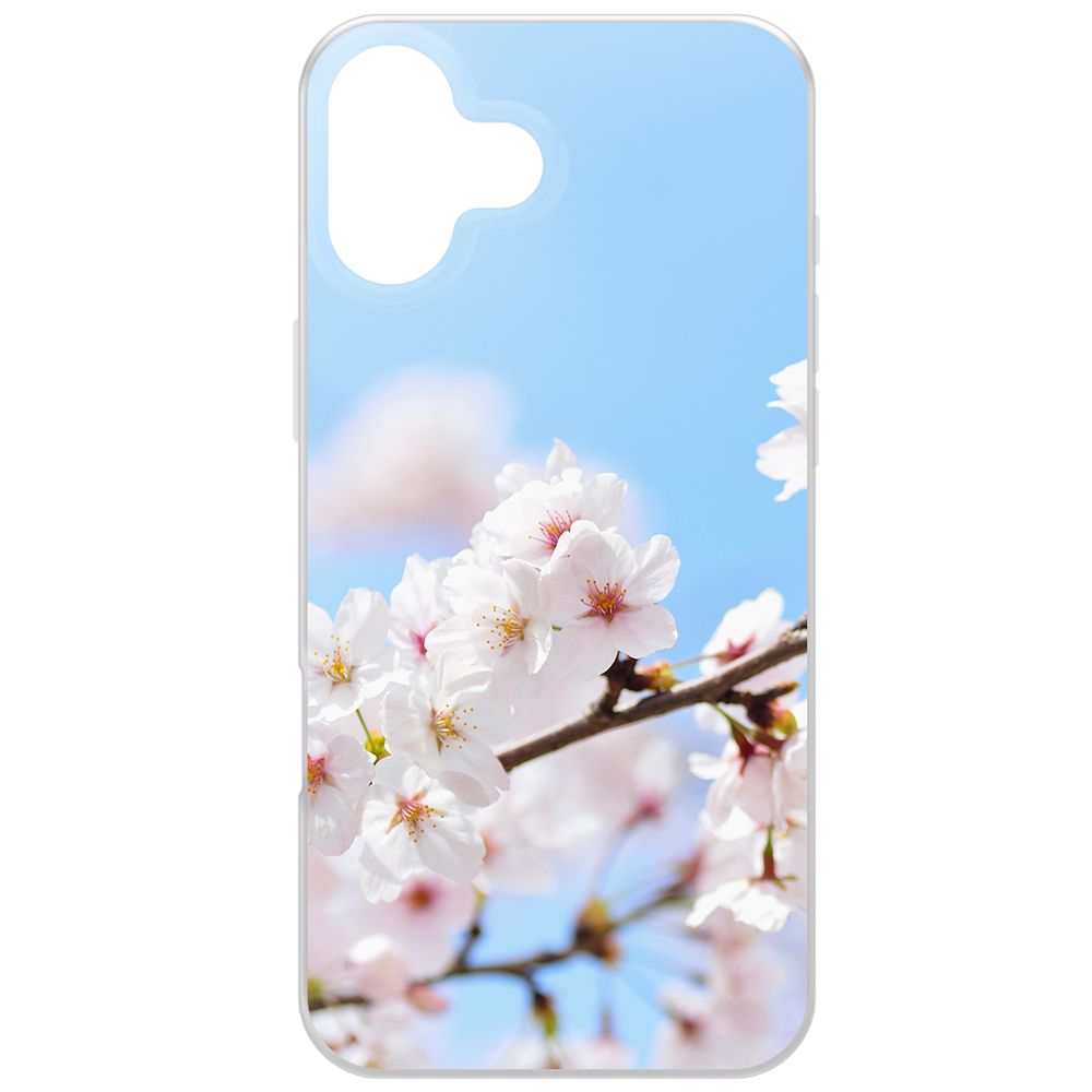 

Чехол-накладка Krutoff Clear Case Цветение для iPhone 16 Plus, Прозрачный