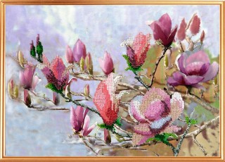 фото Вышивка бисером акварельные цветы "магнолиевый рай" 090цв, от вышивальная мозаика