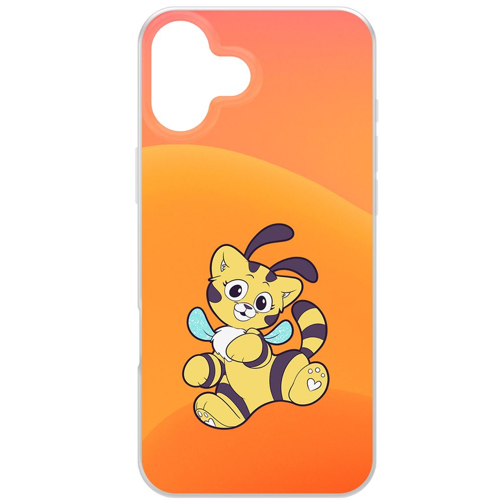 

Чехол-накладка Krutoff Clear Case Хаги Ваги - Кошка-Пчёлка для iPhone 16 Plus, Прозрачный