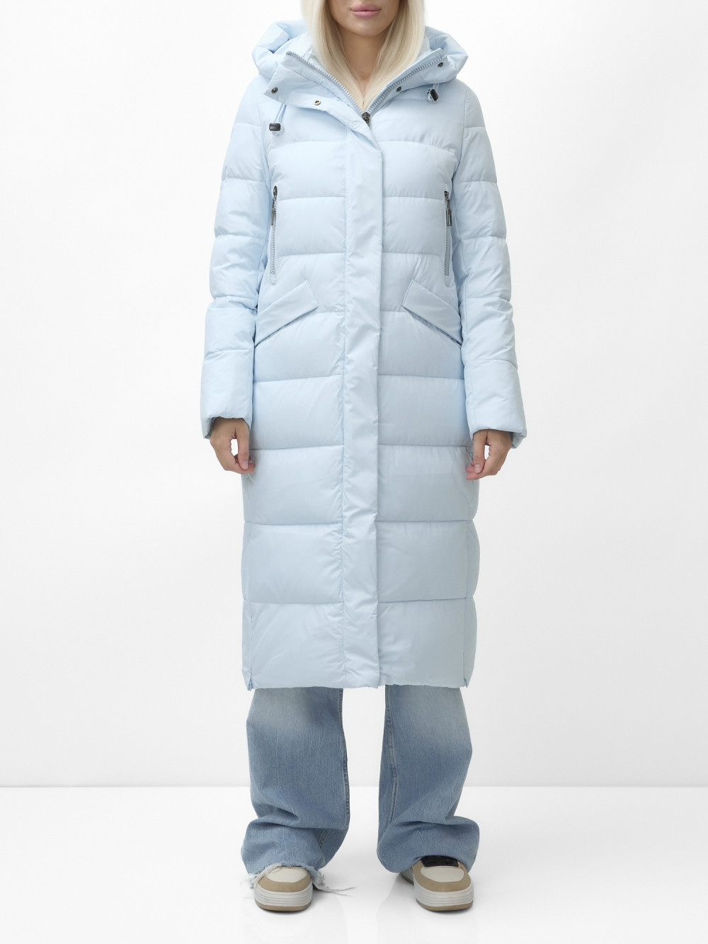 

Пальто женское NoBrand AD9610 голубое M, Голубой, AD9610