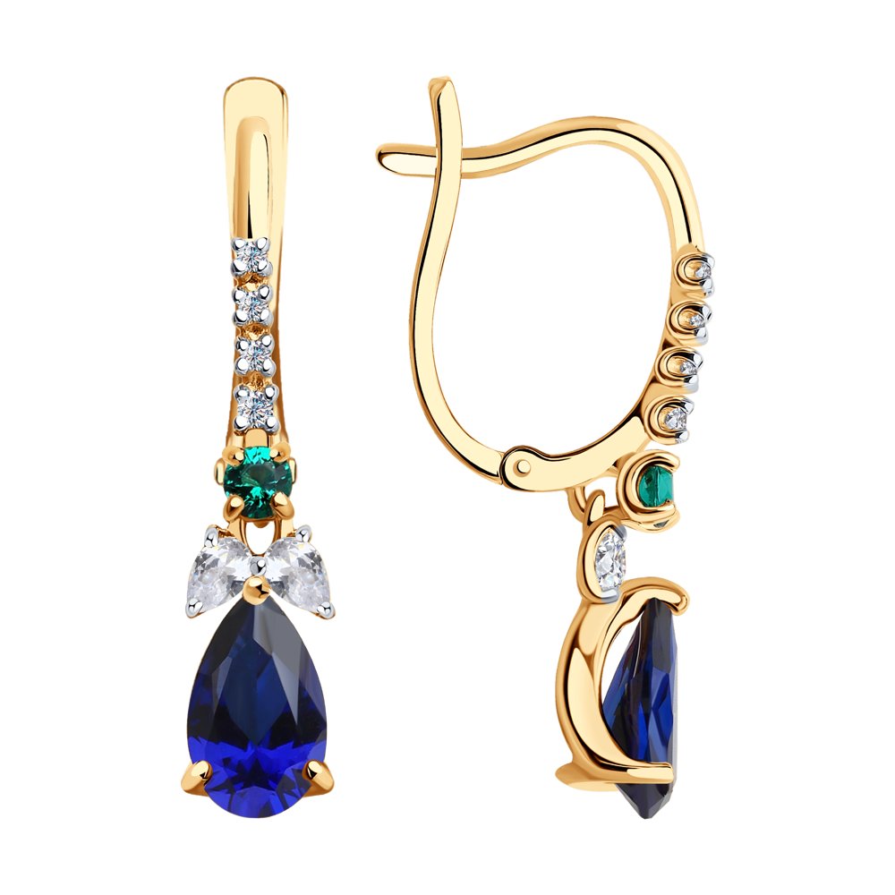 

Серьги из красного золота с корундом искусственным SOKOLOV 727749, 727749