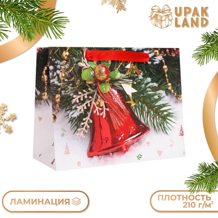 

Подарочные пакет UPAK LAND ламинированный, Колокольчик,23 х 18 х 10 см