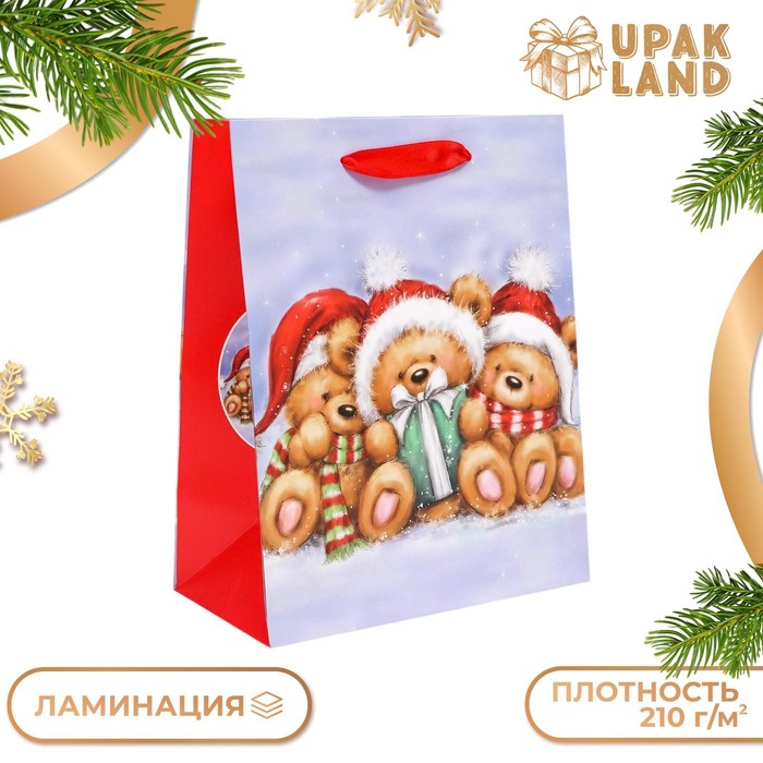 

Подарочные пакет UPAK LAND ламинированный, Медвежата,18 х 23 х 10 см