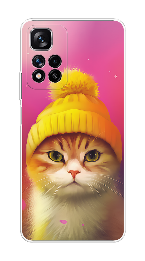 

Чехол на Xiaomi Redmi Note 11 Pro Plus 5G "Котик в шапочке", Розовый;желтый;бежевый, 312150-1