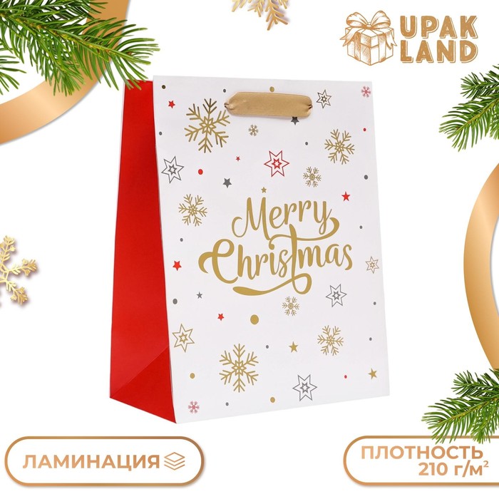 

Подарочные пакет UPAK LAND ламинированный, С Рождеством,18 х 23 х 10 см