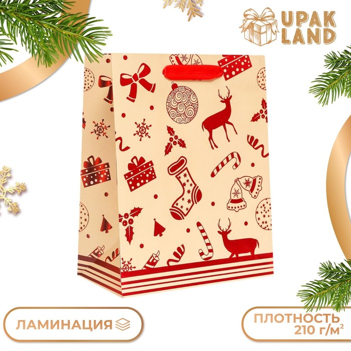 

Подарочные пакет UPAK LAND ламинированный, Подарки,18 х 23 х 10 см