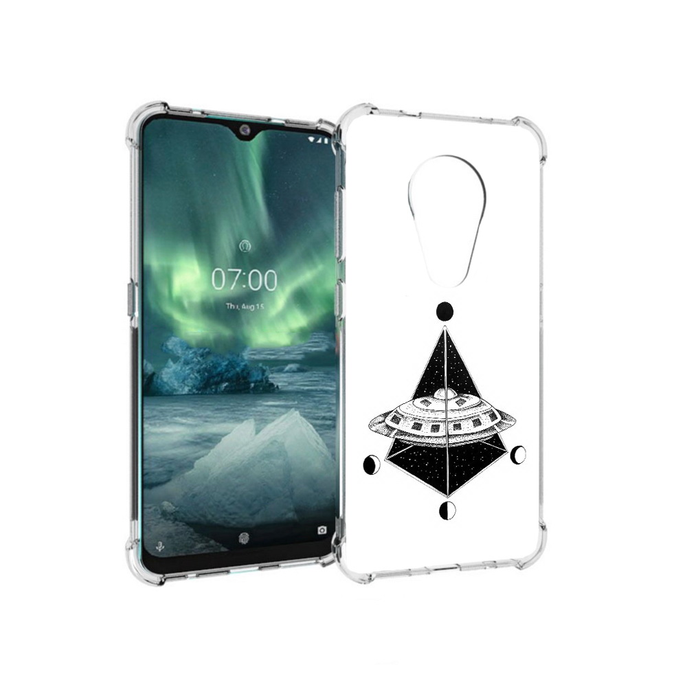 

Чехол MyPads Tocco для Nokia 7.2 черно белая летающая тарелка (PT139171.105.679), Прозрачный, Tocco