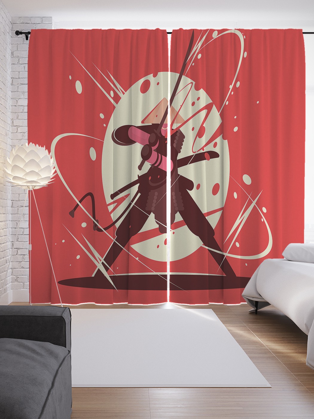 

Шторы JoyArty с фотопечатью "Ниндзя с мечом" из сатена, 290х265 см, Ниндзя с мечом