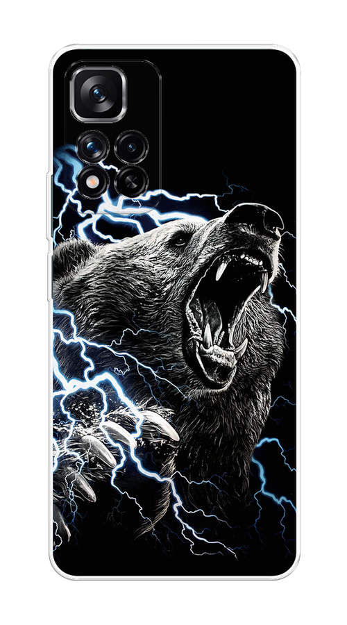 

Чехол на Xiaomi Redmi Note 11 Pro Plus 5G "Гроза и медведь", Черный;серый;серебристый, 312150-1