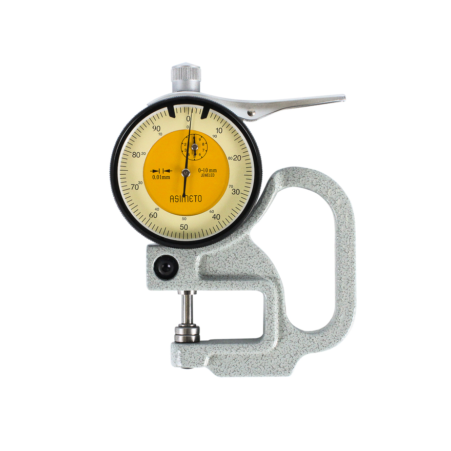 Толщиномер ASIMETO 491-01-0 индикаторный 0 - 10 мм, L=30 мм, 0,01 мм индикаторный электронный толщиномер cnic