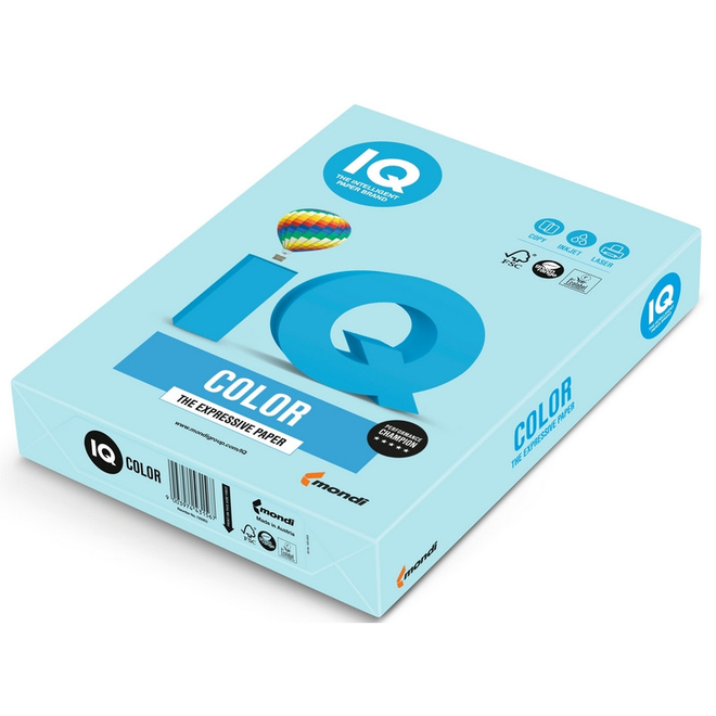 

Бумага цветная IQ COLOR (А3,160г,МВ30-голубой) пачка 250л.
