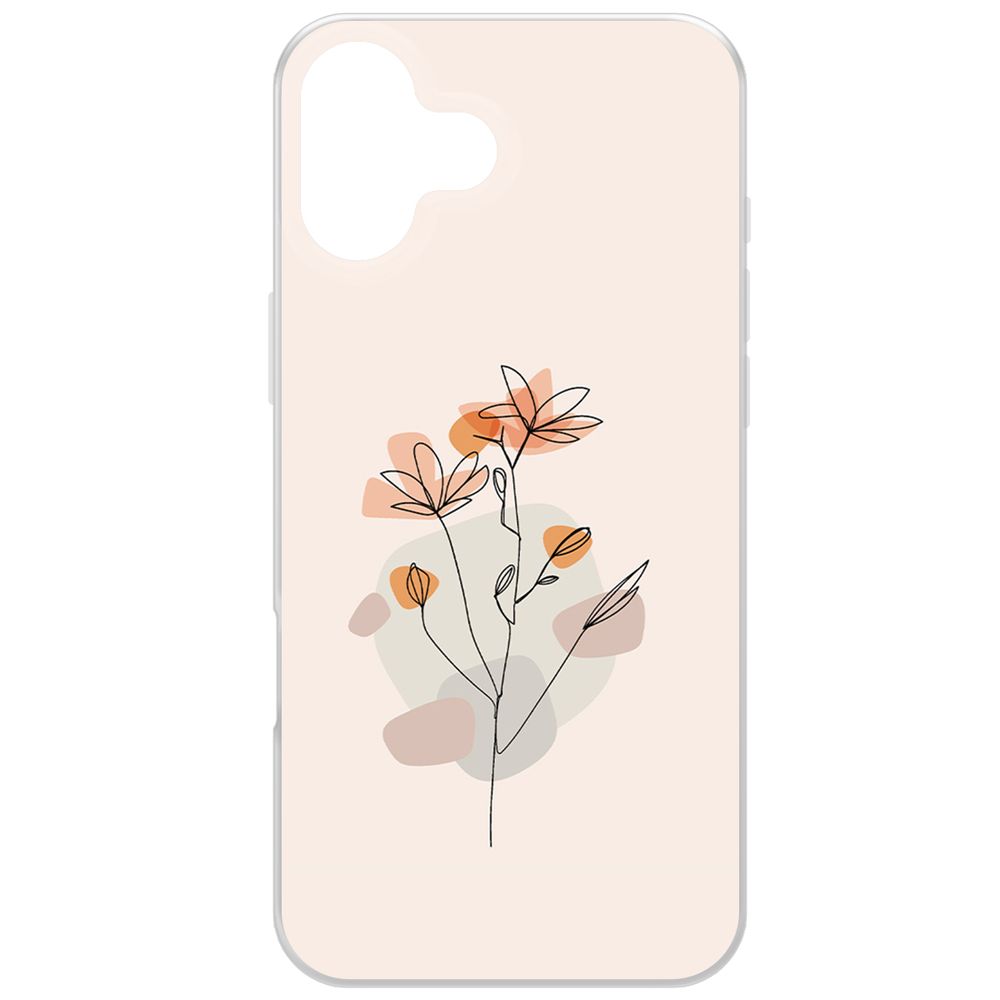 

Чехол-накладка Krutoff Clear Case Ромашки для iPhone 16 Plus, Прозрачный