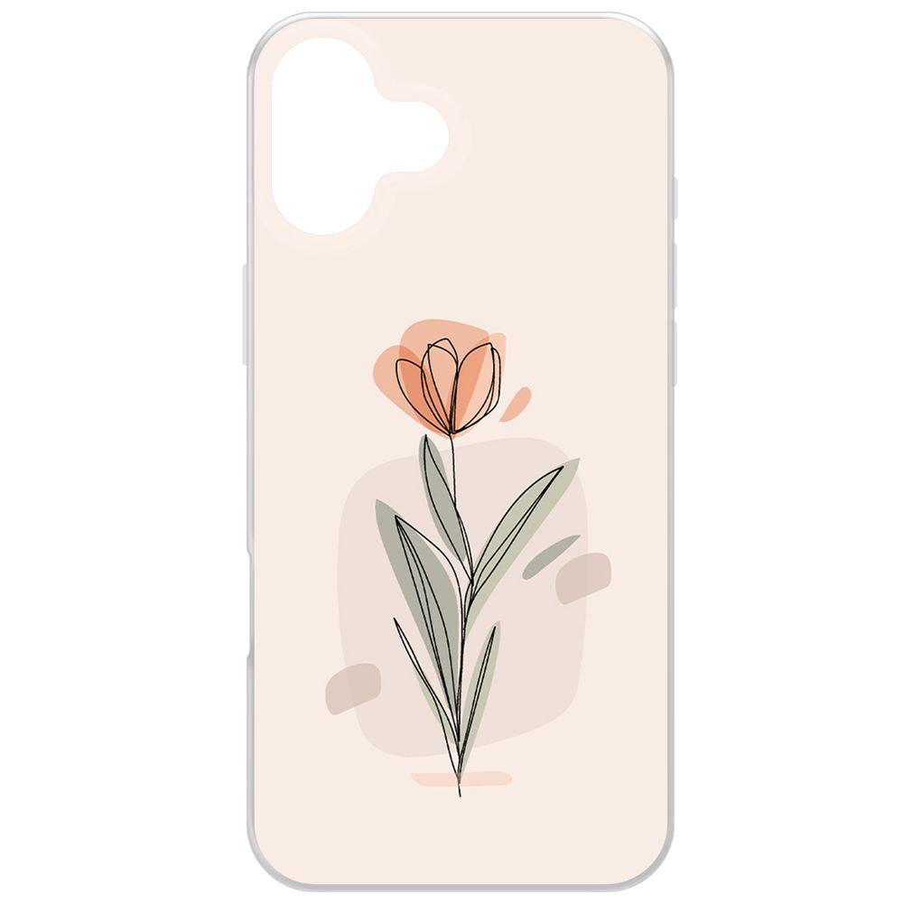 

Чехол-накладка Krutoff Clear Case Тюльпан для iPhone 16 Plus, Прозрачный