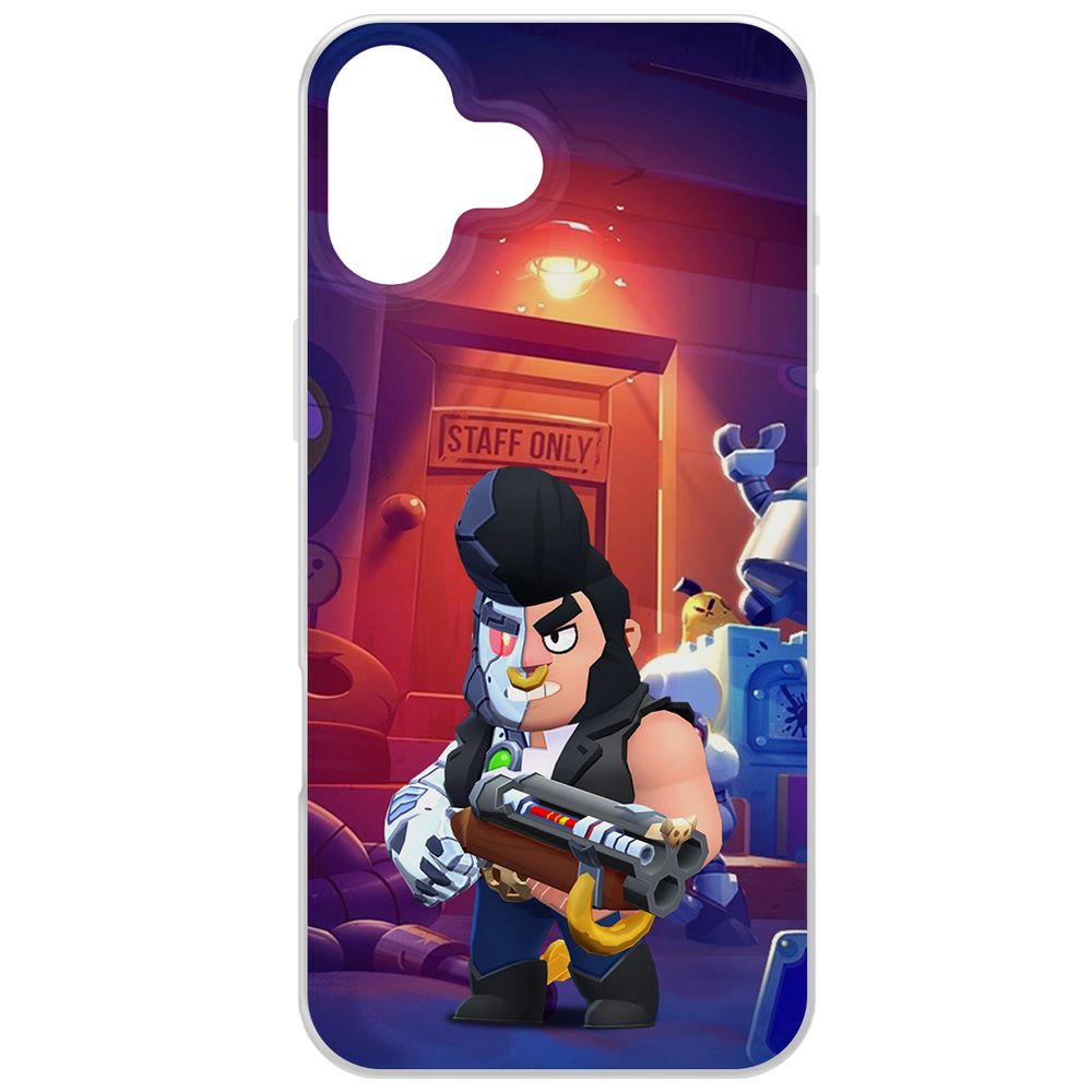 

Чехол-накладка Krutoff Clear Case Brawl Stars-Б-800 для iPhone 16 Plus, Прозрачный