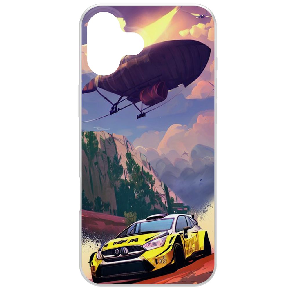 

Чехол-накладка Krutoff Clear Case Гонка для iPhone 16 Plus, Прозрачный
