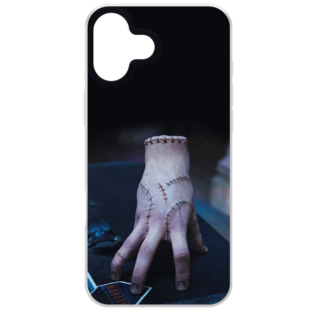 

Чехол-накладка Krutoff Clear Case Уэнсдей Аддамс - Вещь для iPhone 16 Plus, Прозрачный