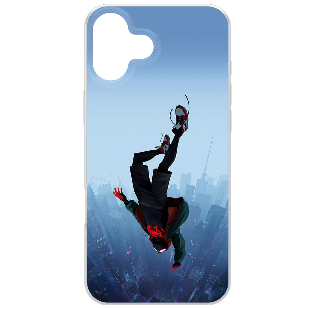 

Чехол-накладка Krutoff Clear Case Человек-Паук. Майлз Моралес для iPhone 16 Plus, Прозрачный