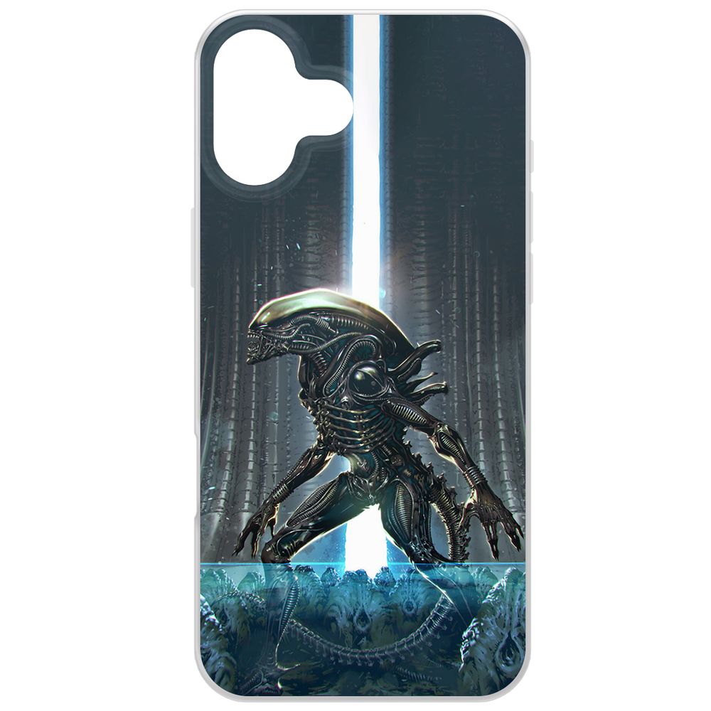 

Чехол-накладка Krutoff Clear Case Чужой. Тревога для iPhone 16 Plus, Прозрачный