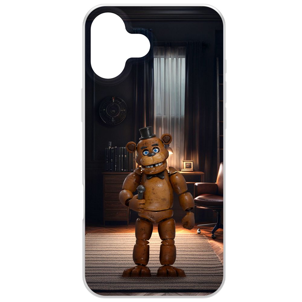 

Чехол-накладка Krutoff Clear Case ФНАФ - Медведь Фредди для iPhone 16 Plus, Прозрачный