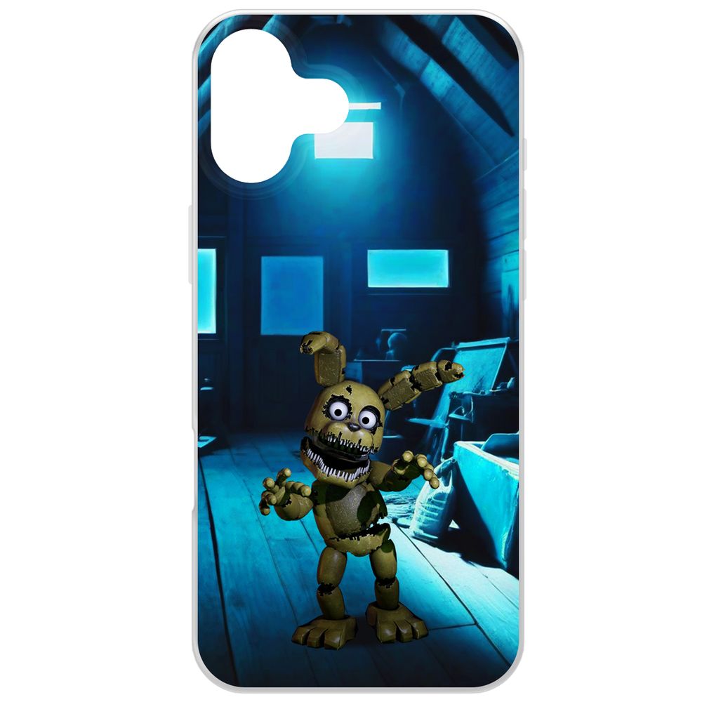 

Чехол-накладка Krutoff Clear Case ФНАФ - Плюштрап для iPhone 16 Plus, Прозрачный