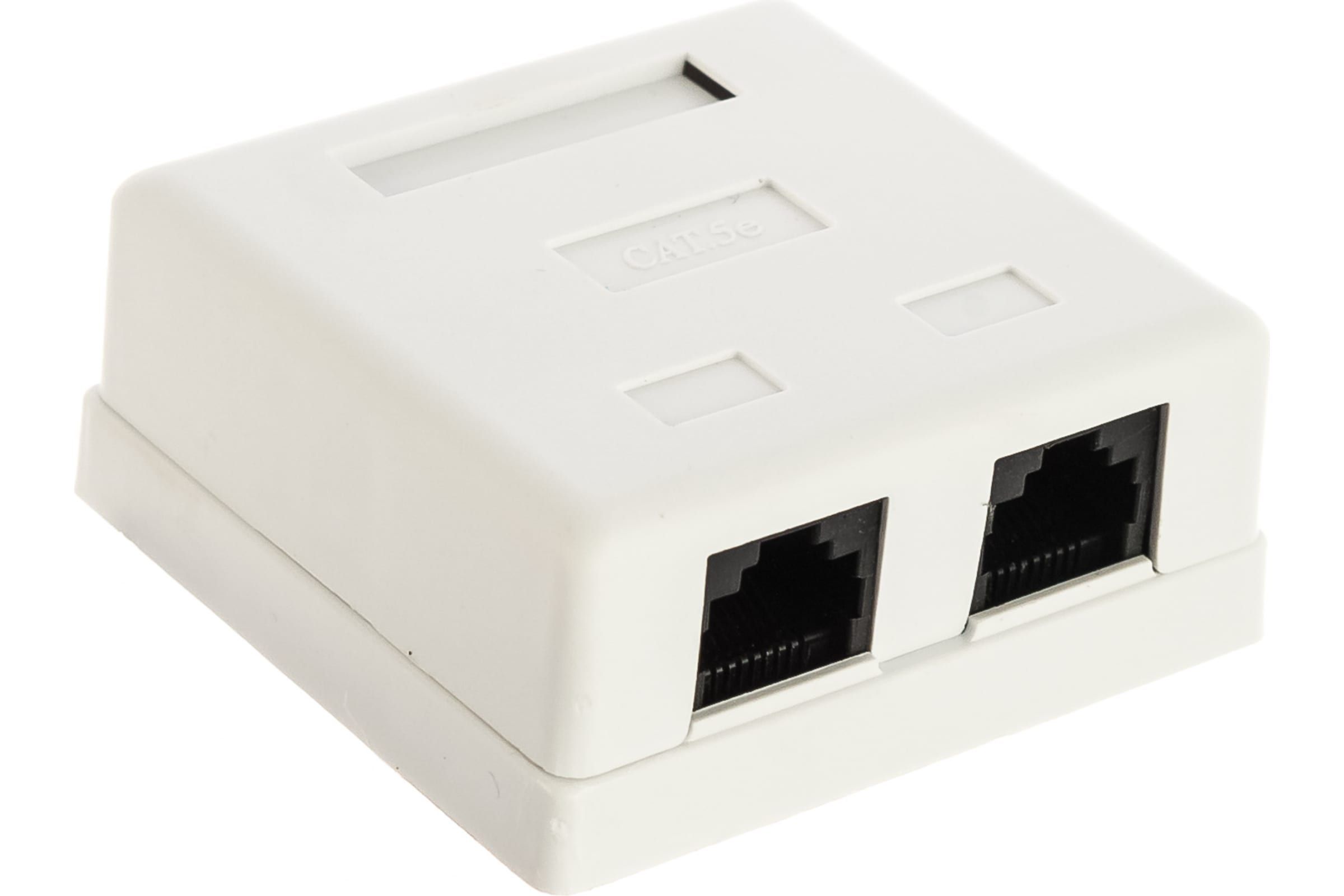 фото Lanmaster настенная розетка, 2 порта rj-45 категории 5е, stp, белая (twt-sm2-4545/s-wh) nobrand