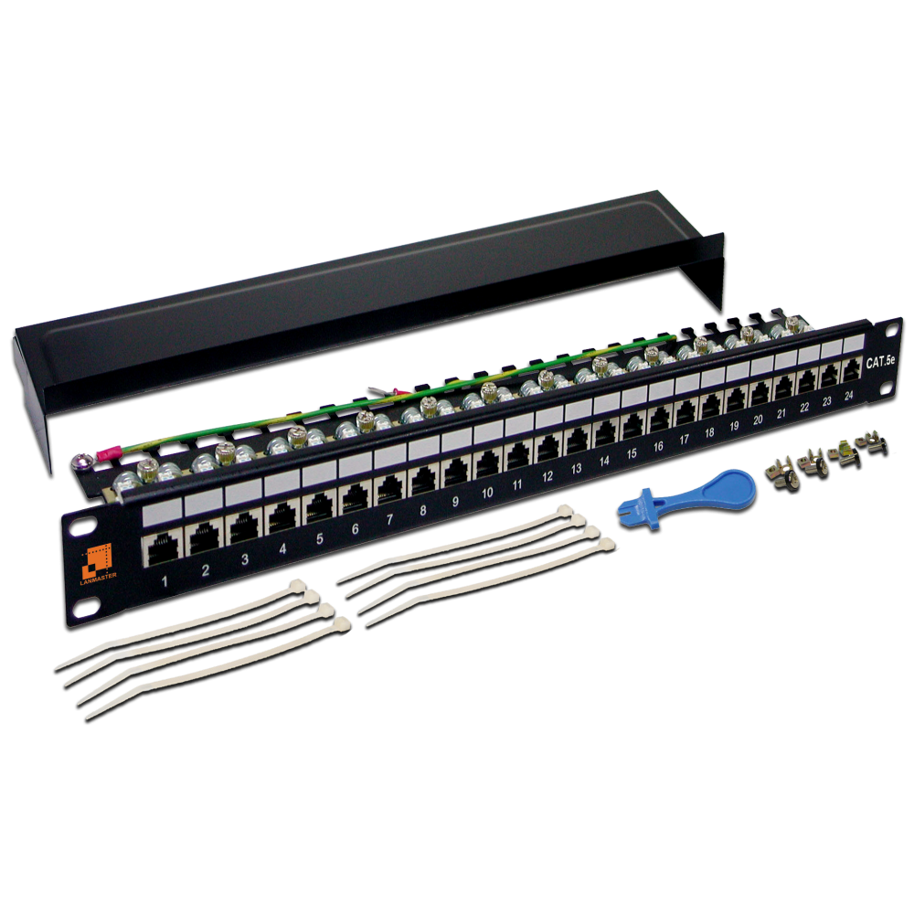 

Lanmaster Патч-панель LANMASTER 24 порта, STP, кат.5E, 1U (LAN-PPL24S5E)