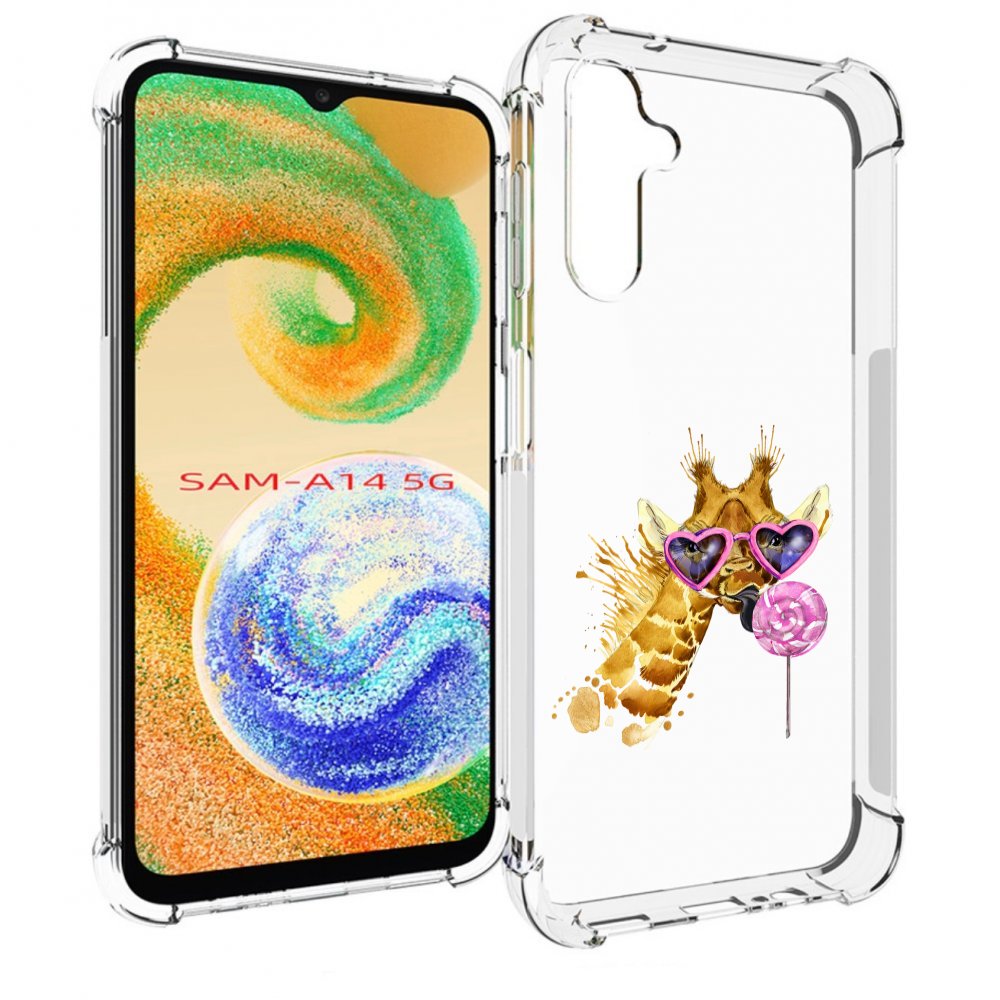 

Чехол MyPads акварельный жираф для Samsung Galaxy A14 5G, Прозрачный, Tocco