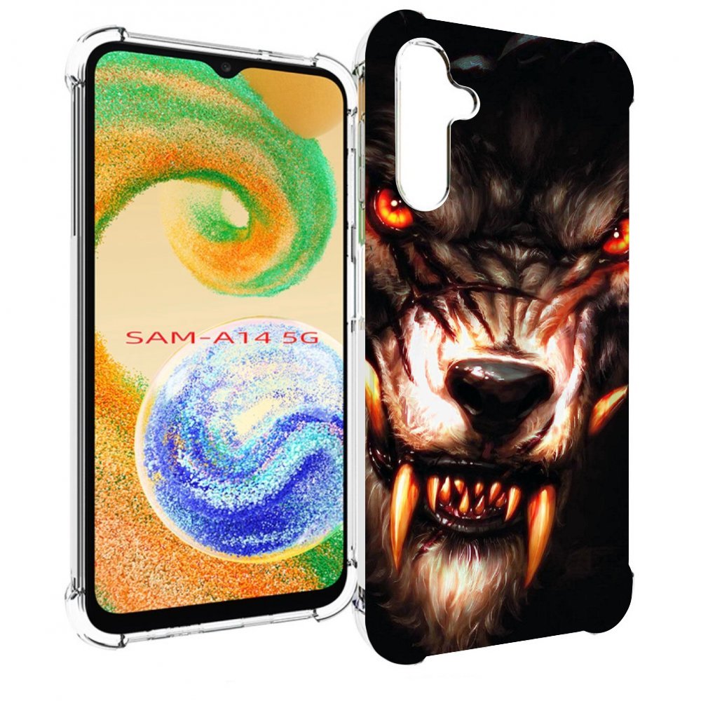 Чехол MyPads злой голодный волк мужской для Samsung Galaxy A14 5G