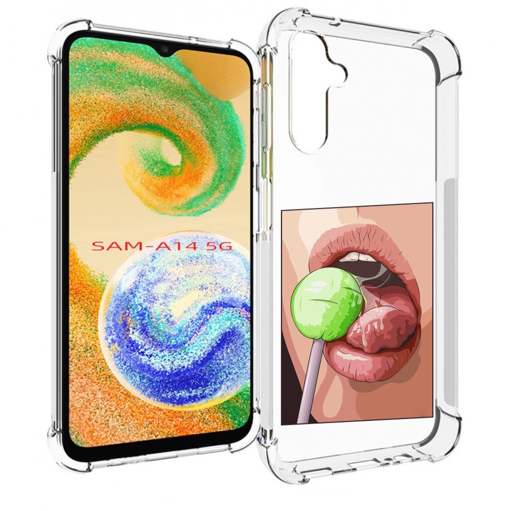 

Чехол MyPads зеленый-чупа-чупс женский для Samsung Galaxy A14 5G, Прозрачный, Tocco