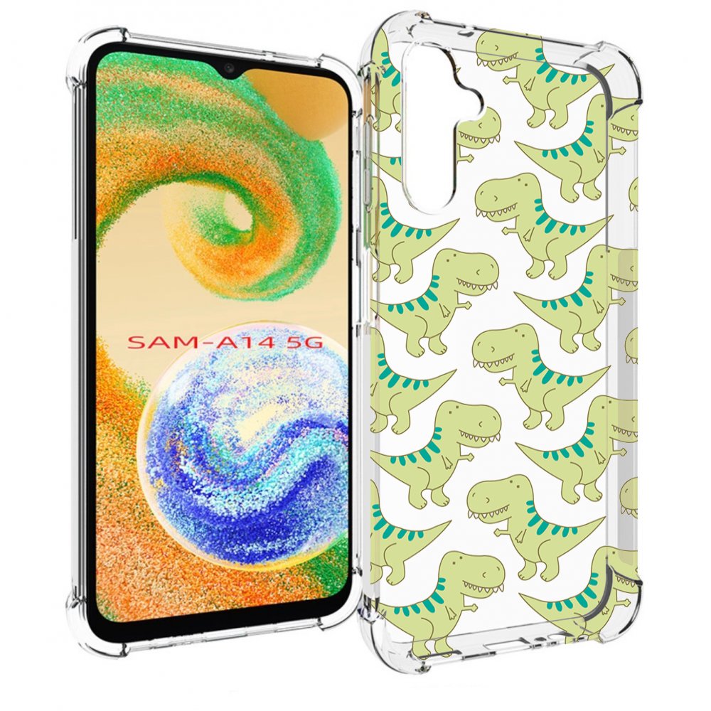 

Чехол MyPads зеленые-динозаврики для Samsung Galaxy A14 5G, Прозрачный, Tocco