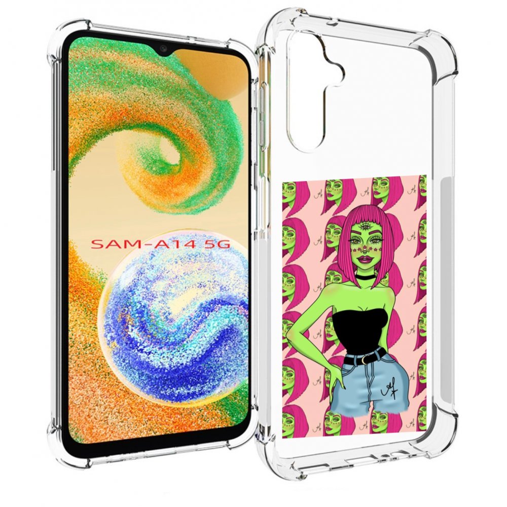 

Чехол MyPads зеленая-девушка-с-глазом женский для Samsung Galaxy A14 5G, Прозрачный, Tocco