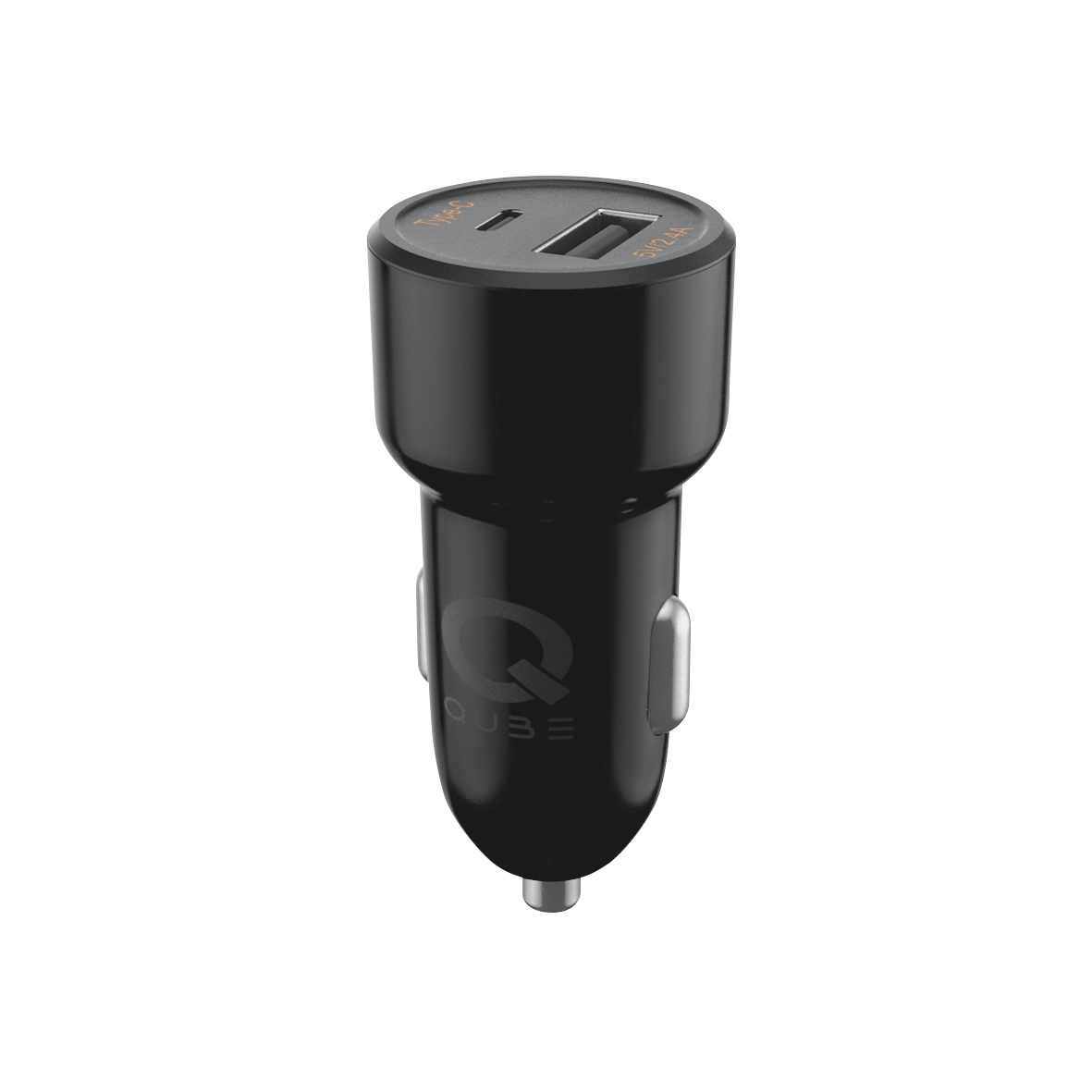 фото Автомобильное зарядное устройство qub qcusbtypec48blk (usb + usb type-c, 4.8а, черный)