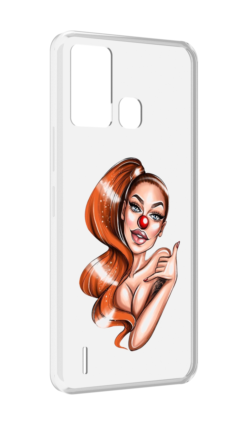 

Чехол MyPads девушка-клоун для ITEL S16 / ITEL Vision 1 Pro, Прозрачный, Tocco