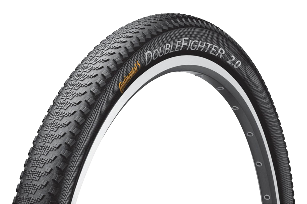 

Шины Continental 700x37C, жесткий корд, антипрокол, 70PSI, чёрная, 540г. Double Fighte