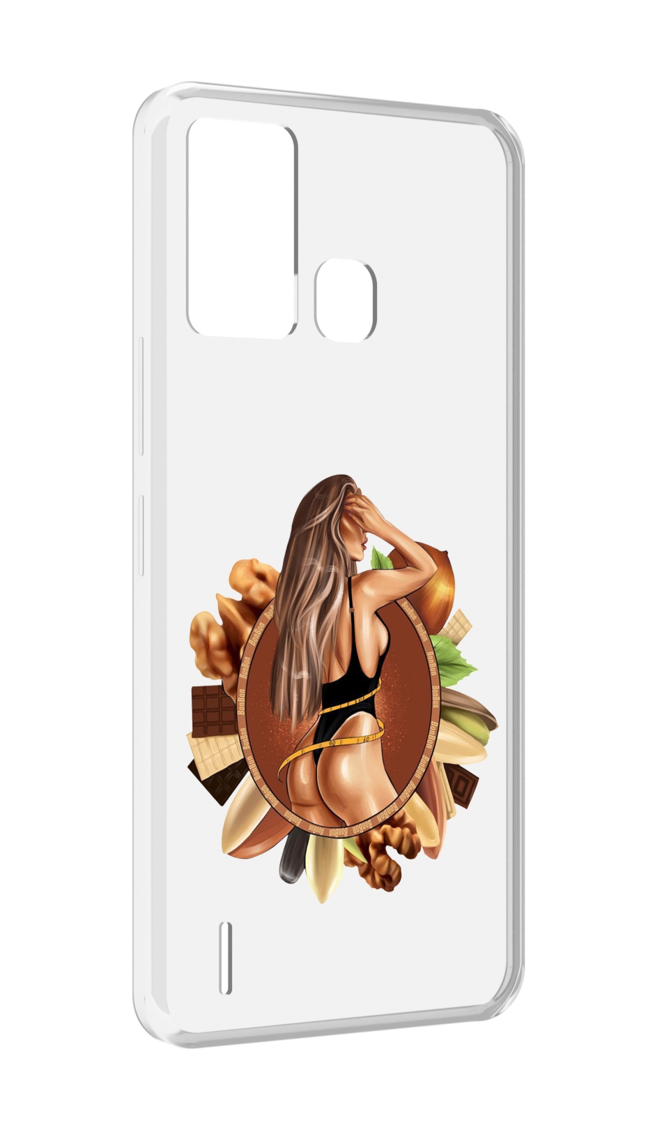 Чехол MyPads девушка-в-черном-купальнике женский для ITEL S16 / ITEL Vision 1 Pro