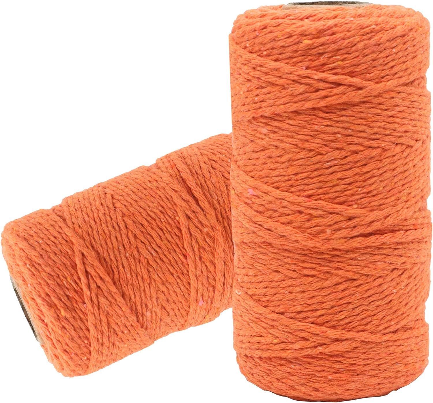 Шпагат хлопковый Kraftcom, 2мм х 50м (6шт), цвет - оранжевый / шпагат для вязания спицы для вязания чулочные гибкие d 3 мм 21 см 3 шт