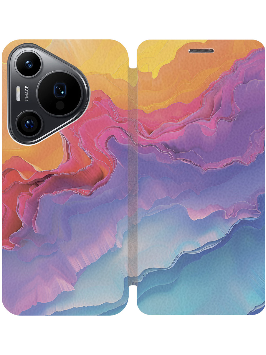

Чехол-книжка на Huawei Pura 70 Pro / 70 Pro+ с принтом "Цветной мрамор" золотой, Золотистый;голубой;желтый;розовый, 782625231