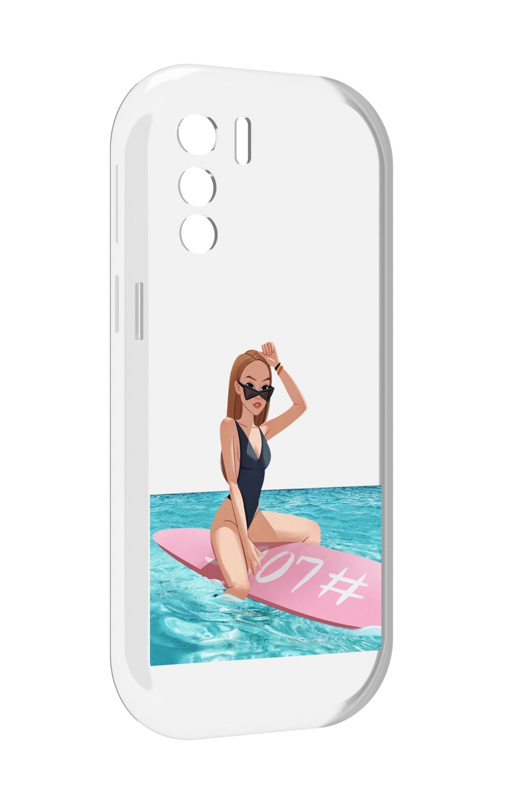 

Чехол MyPads девушка-на-серфе женский для UleFone Note 13P, Прозрачный, Tocco