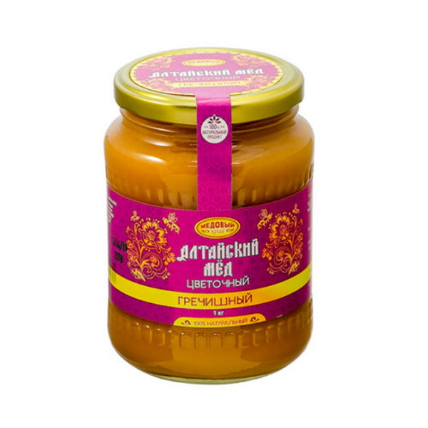 Мёд алтайский гречишный, натуральный цветочный, 1000 г