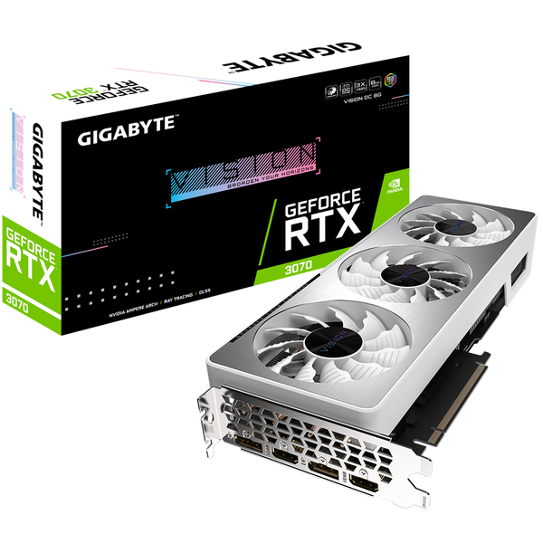 

Видеокарта GIGABYTE NVIDIA GeForce RTX 3070 8 ГБ (GV-N3070VISION OC-8GD 2.0), GeForce RTX 3070